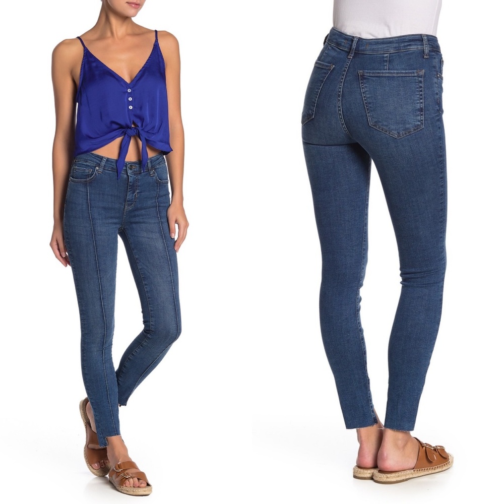 NWT Free People Step Raw Hem Pintuck Skinny Jeans